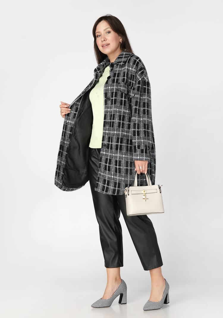 Полупальто на пуговицах с принтом шир.  750, рис. 3