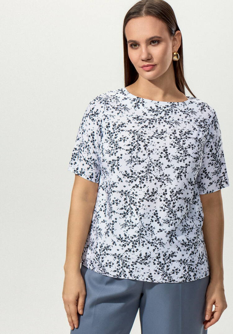 Блуза с пуговицей по спинке шир.  750, рис. 4