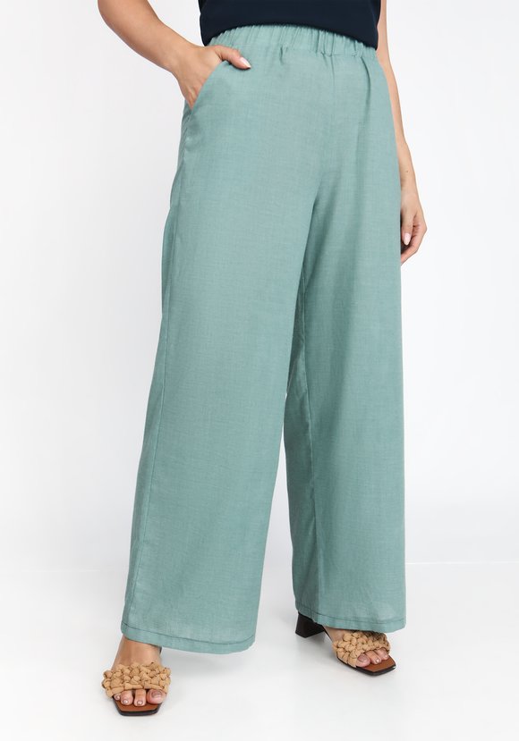 Брюки широкие из хлопка на резинке шир.  580, рис. 17