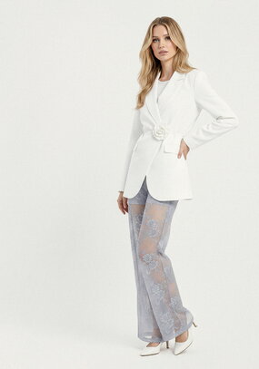 Брюки широкие из кружевной ткани