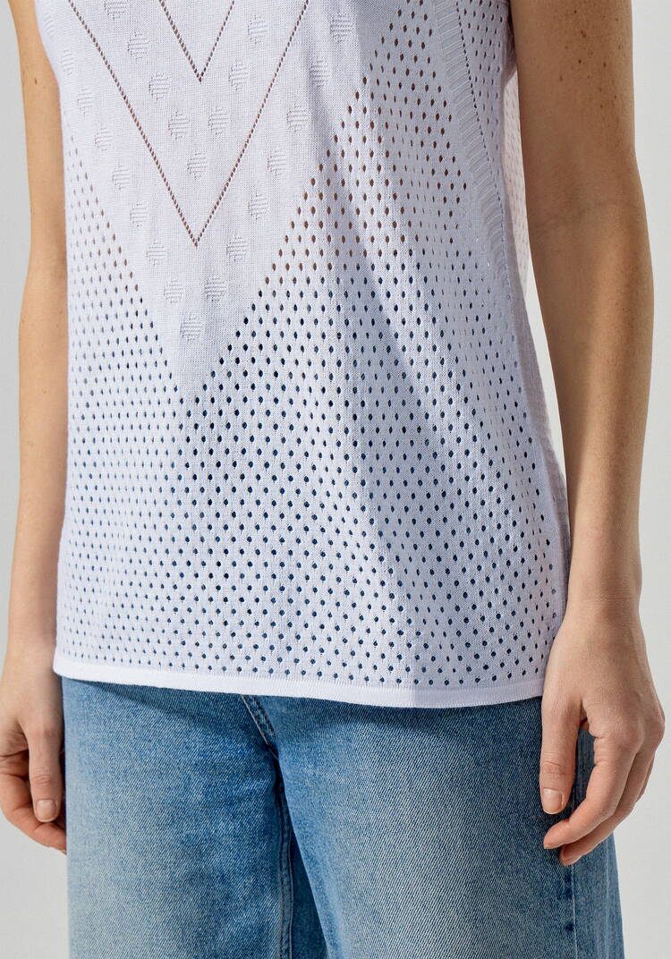 Футболка ажурная с графичным рисунком шир.  750, рис. 6