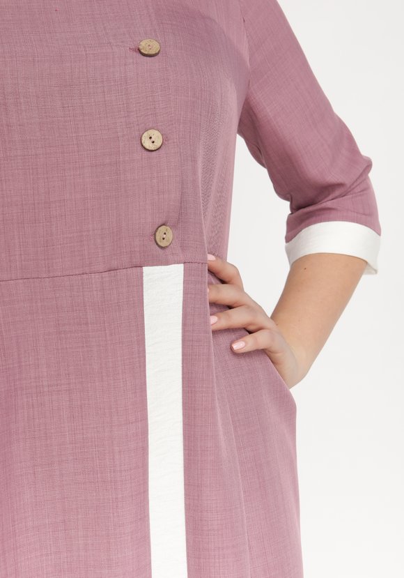 Платье с контрастной отделкой и пуговицами шир.  580, рис. 9