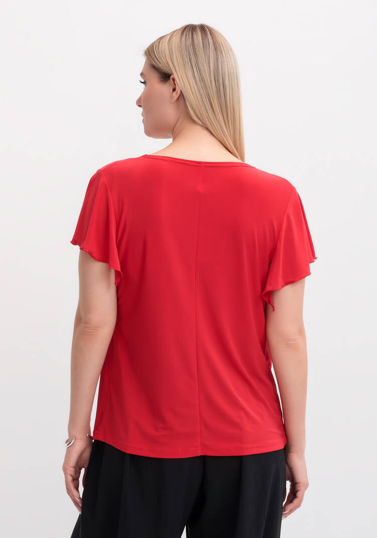 Блуза с оригинальным рукавом и стразами шир.  750, рис. 8