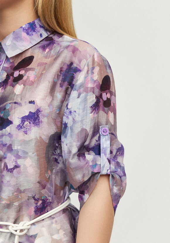 Блуза изо льна Цветочная соната шир.  580, рис. 6