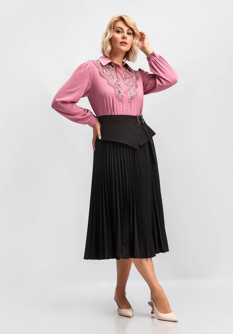 Юбка плиссированная со съемным поясом шир.  750, рис. 9