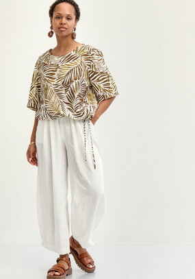 Брюки свободного кроя на резинке по низу