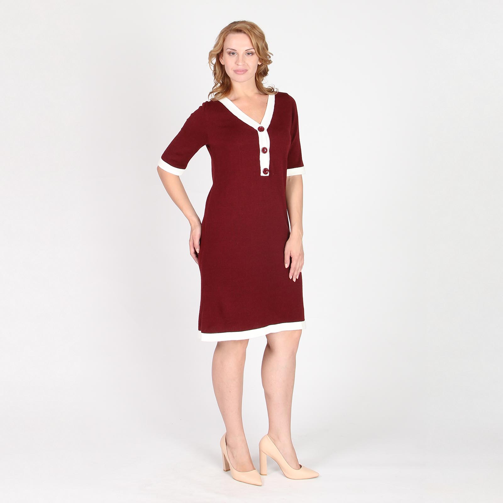 Платье с глубоким V-образным вырезом VeraVo, цвет красный, размер 48 - фото 9