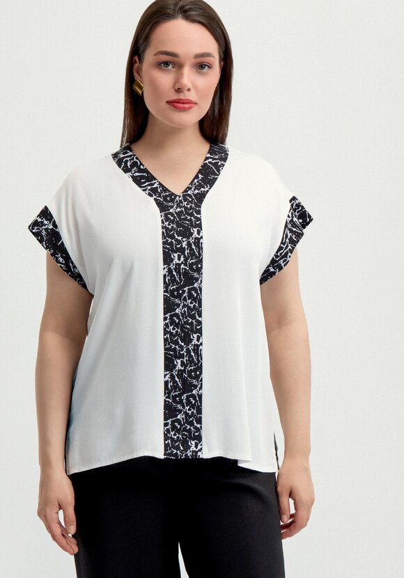 Блуза с леопардовой окантовкой шир.  580, рис. 12