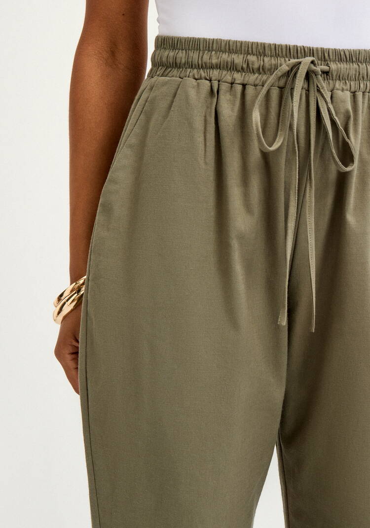 Брюки прямые изо льна с карманами шир.  750, рис. 20