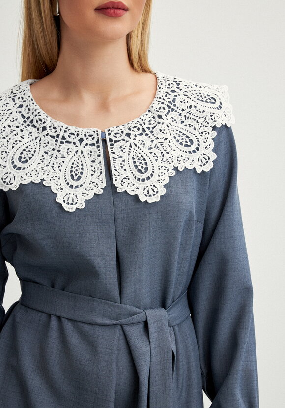 Платье свободного кроя с кружевным воротником шир.  580, рис. 14