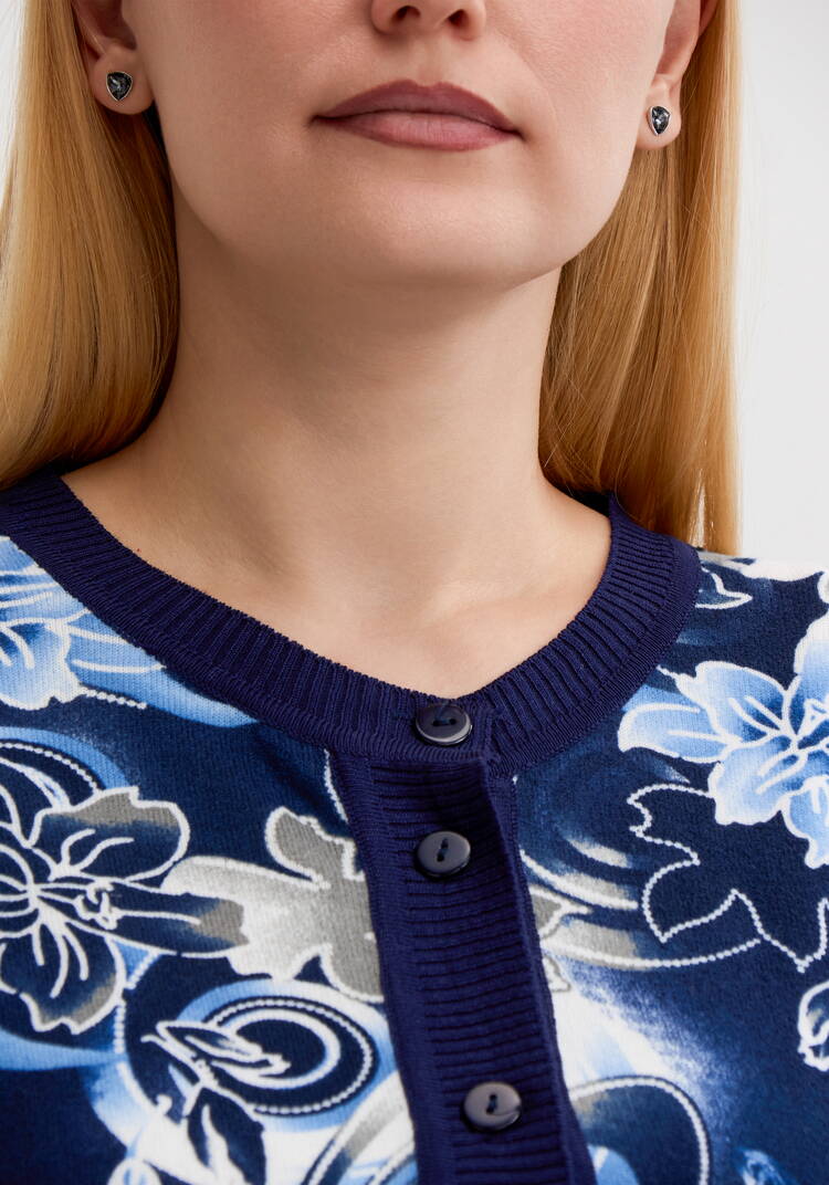 Кардиган с цветочным принтом на пyговицах шир.  750, рис. 5