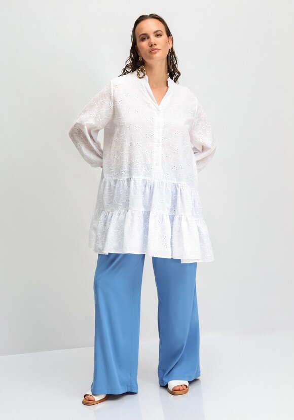 Туника из шитья с ярусами на пуговицах шир.  580, рис. 8