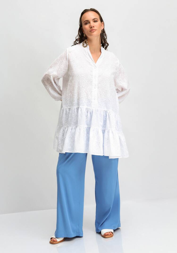 Туника из шитья с ярусами на пуговицах шир.  750, рис. 8