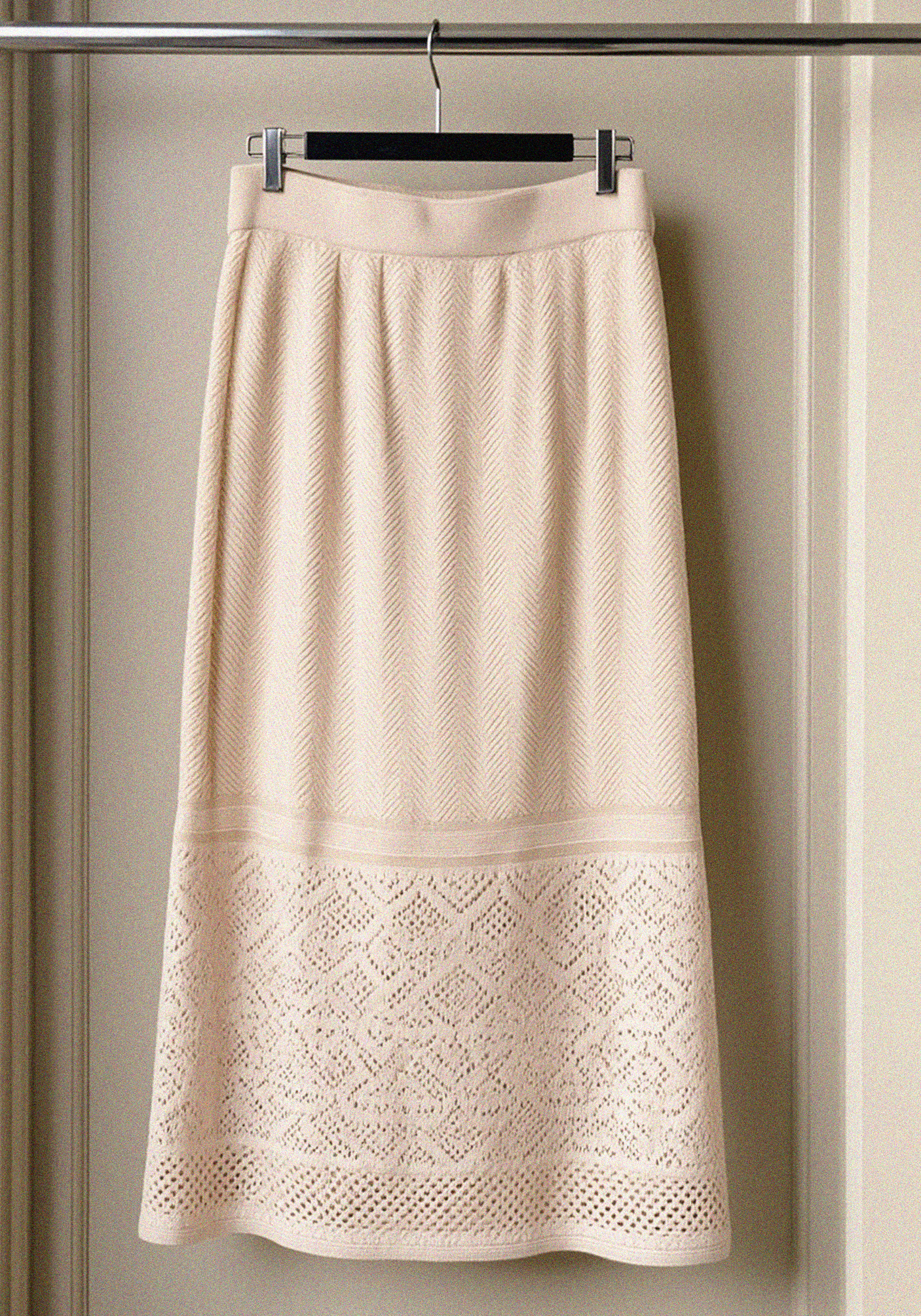 

Юбка А-силуэта с каскадным рисунком Resale, Бежевый