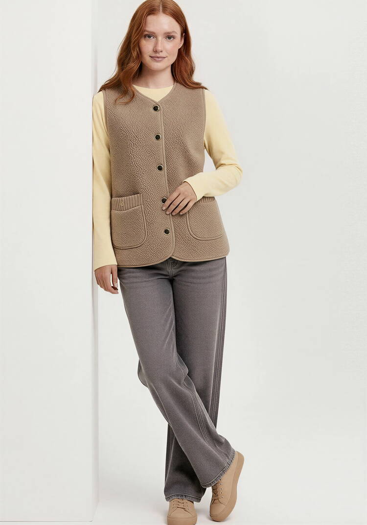 Жилет удлинённый из искусственного меха шир.  750, рис. 2