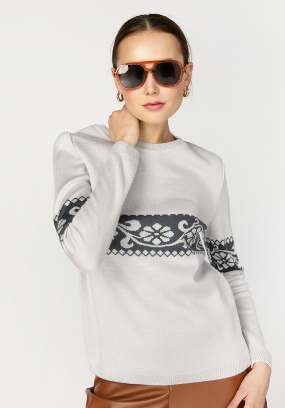 Джемпер женский с рисунком по груди и рукавам шир.  580, рис. 18
