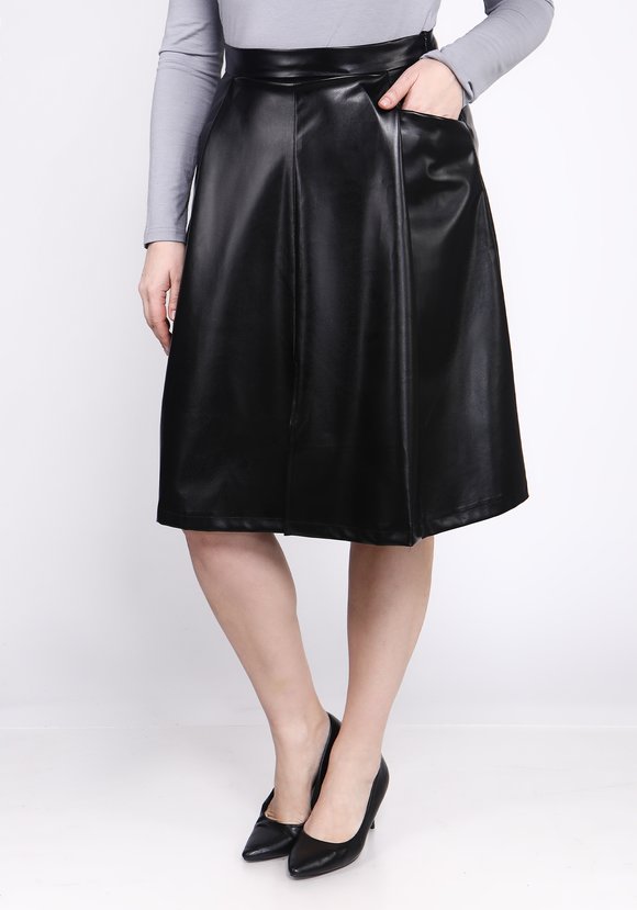 Юбка-трапеция из экокожи шир.  580, рис. 1