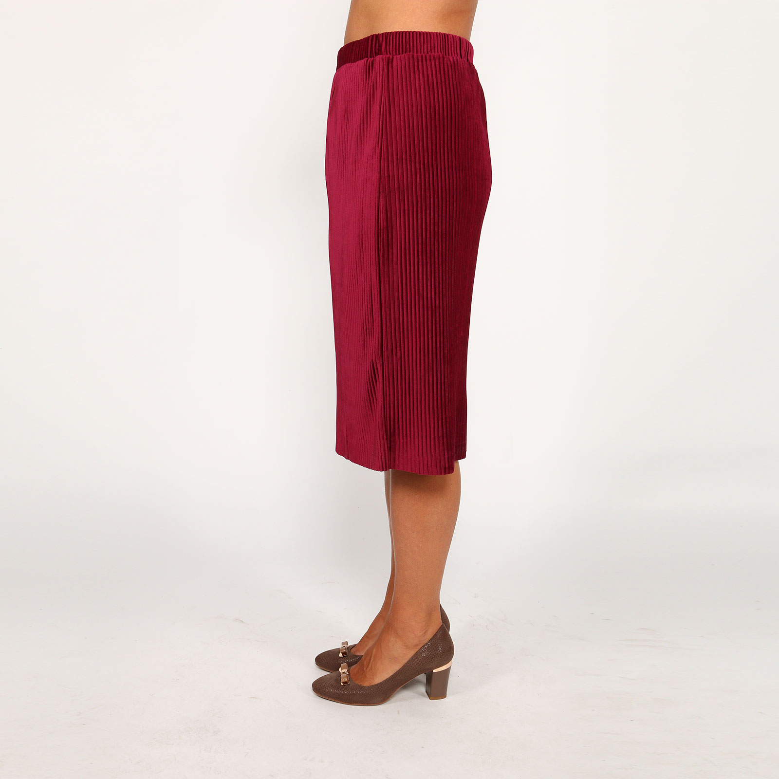 Юбка-миди из бархатной ткани Lina, размер 58, цвет красный - фото 6