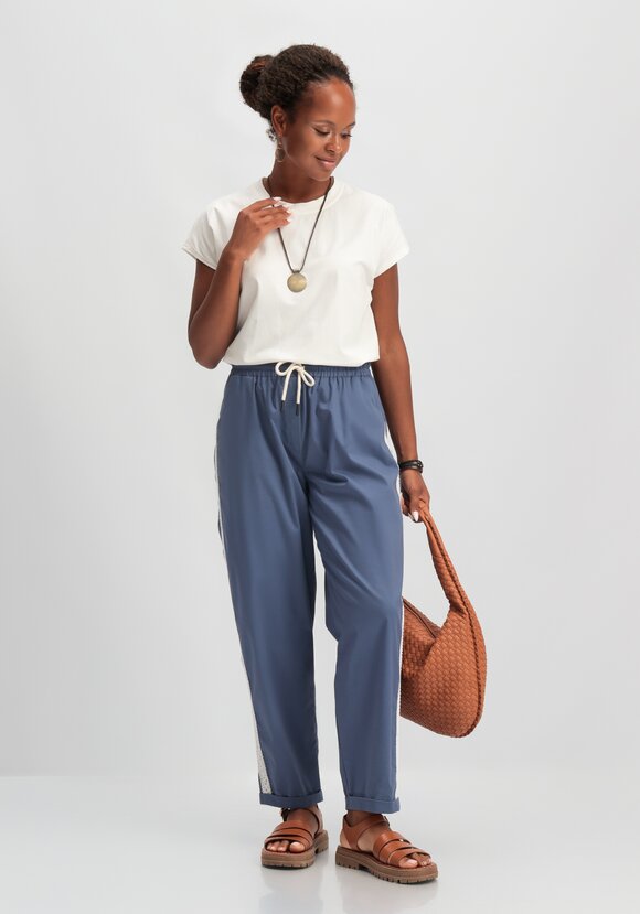 Брюки-бананы с кружевной вставкой шир.  580, рис. 8