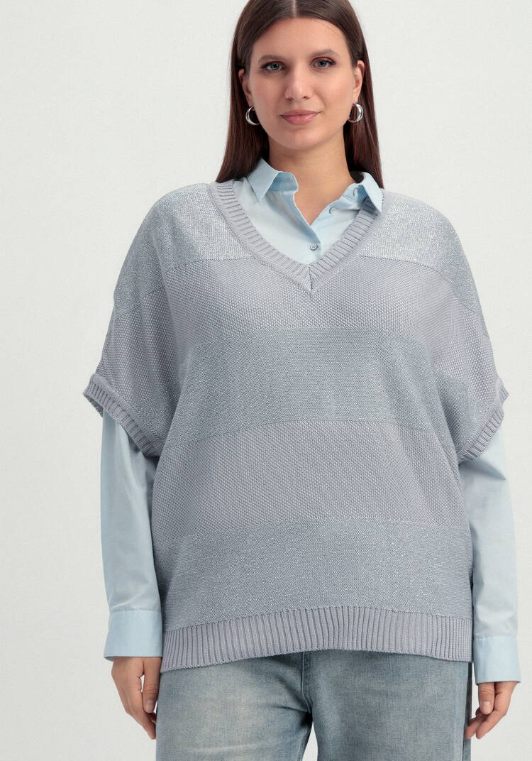 Жилет с V-образным вырезом свободного кроя шир.  750, рис. 4