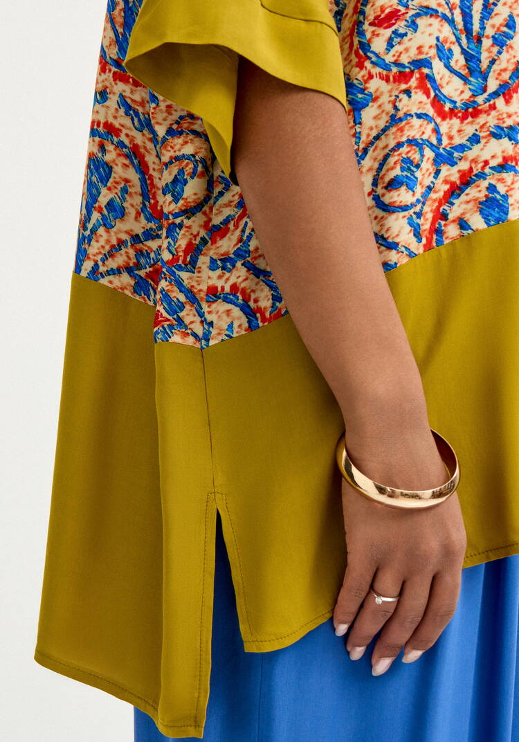 Блуза с принтом из штапеля шир.  750, рис. 6