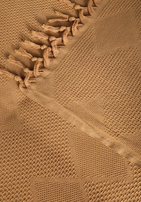 Покрывало-плед из хлопка с бахромой Айшель шир.  580, рис. 21