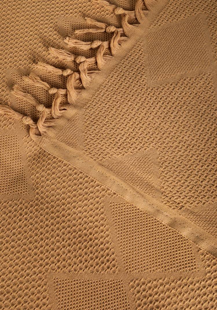 Покрывало-плед из хлопка с бахромой Айшель шир.  750, рис. 21