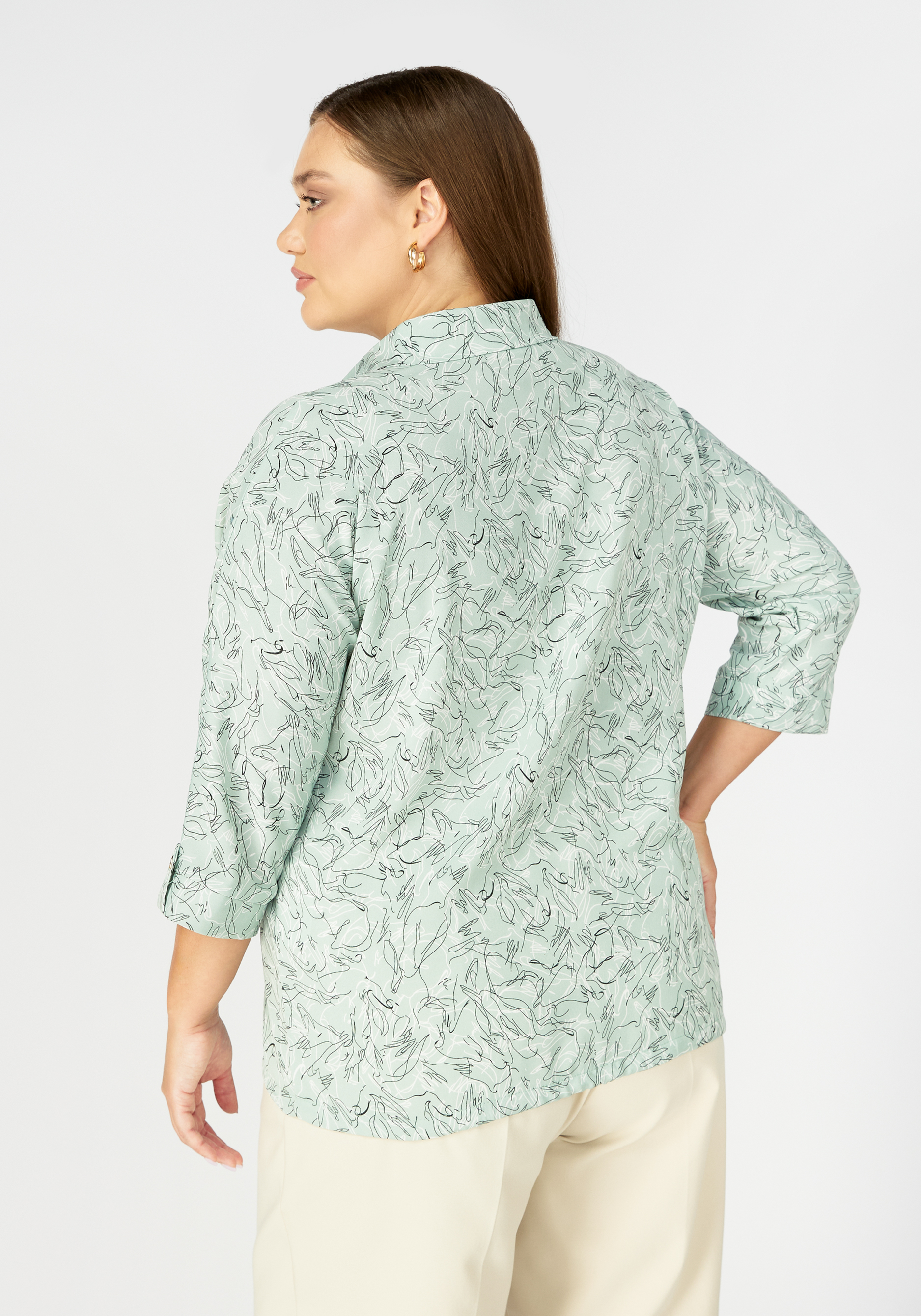 Блуза на кулиске "Эмилия" Unit, цвет зеленый, размер 52 - фото 7