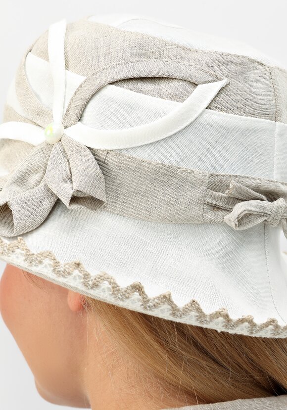 Шляпка из льна Нежный цветок шир.  580, рис. 3