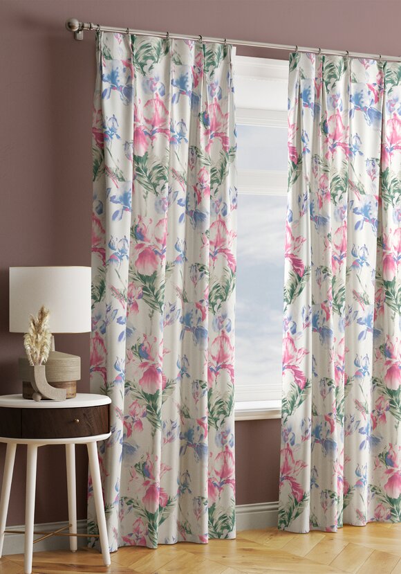 Портьера Акварельные ирисы шир.  580, рис. 1