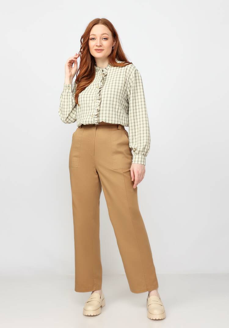 Брюки прямые с рельефами и отстрочками шир.  750, рис. 14