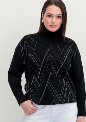 Свитер с геометрическим рисунком из страз