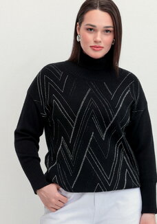 Свитер с геометрическим рисунком из страз