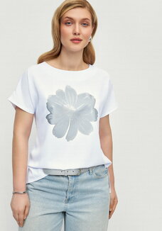 Блуза с принтом с напылением