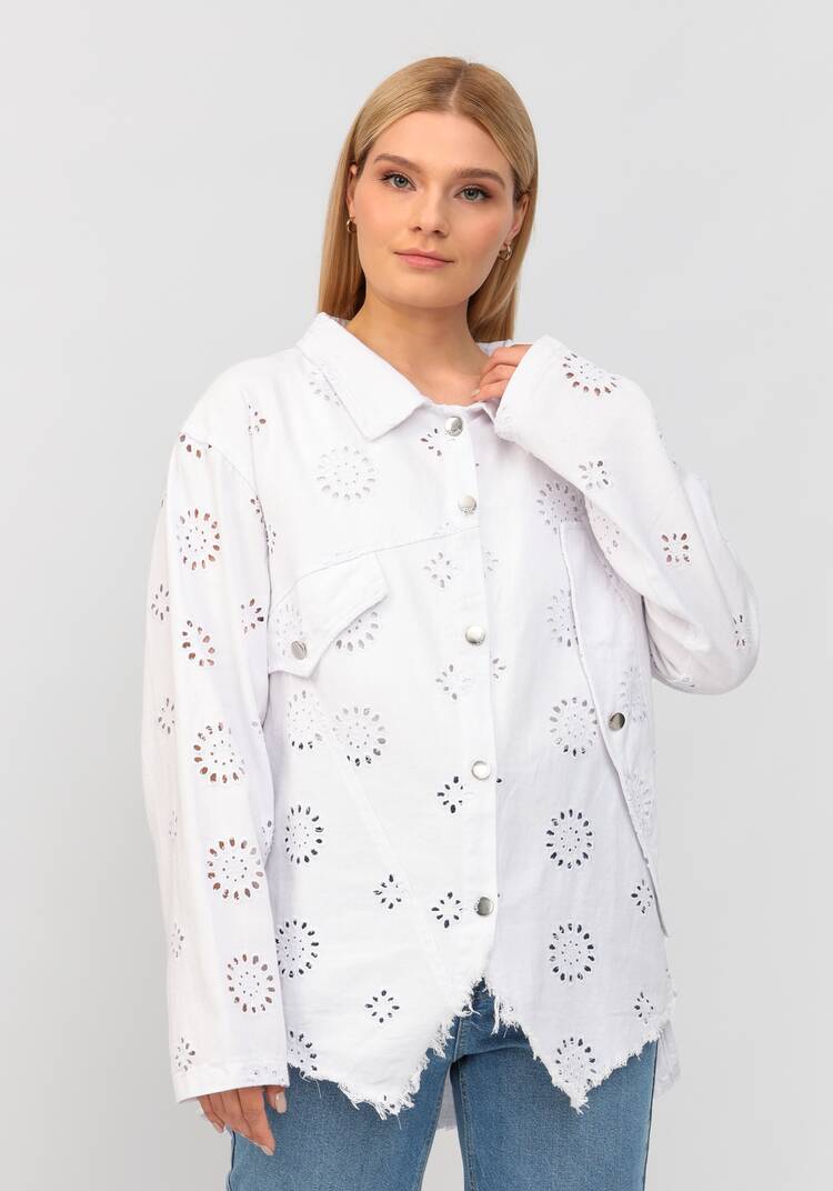 Джинсовая куртка с ришелье шир.  750, рис. 13