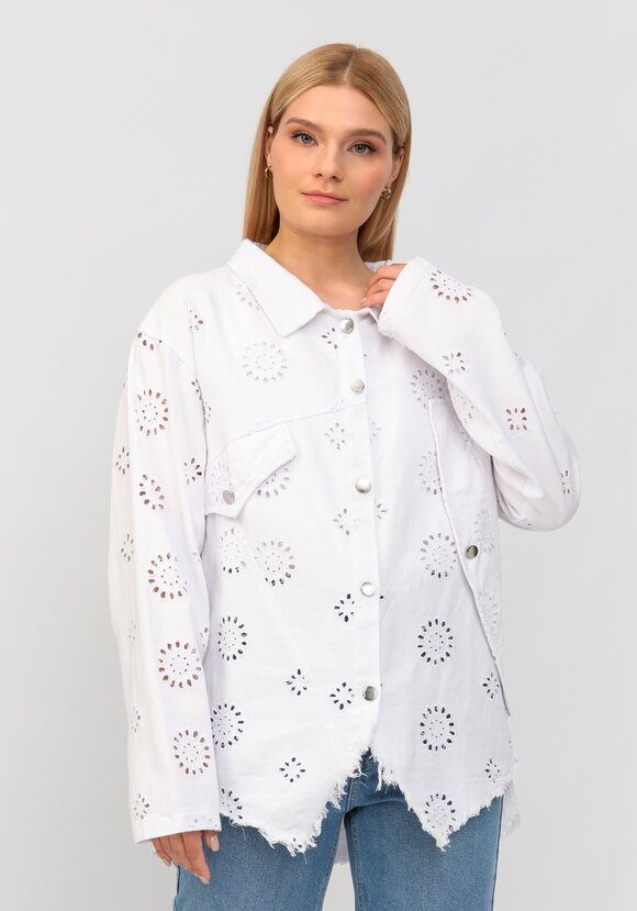 Джинсовая куртка с ришелье шир.  580, рис. 13