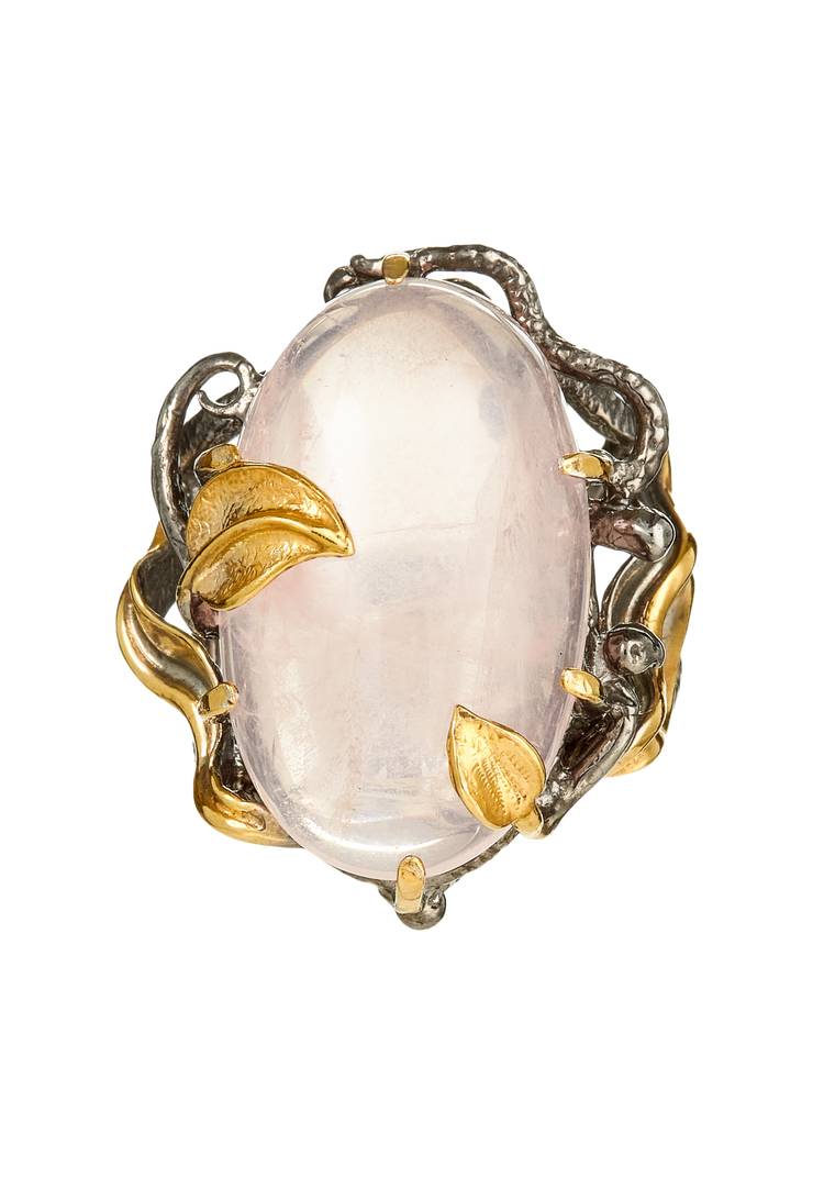 Кольцо серебряное Лесная царевна шир.  750, рис. 2
