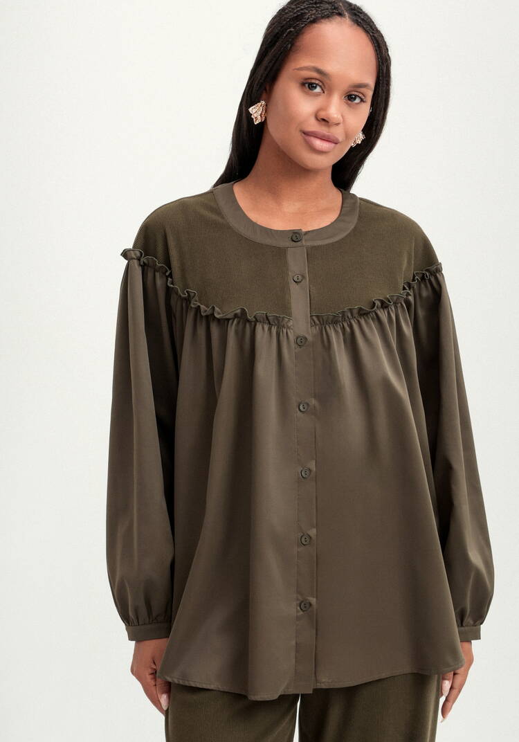 Блуза комбинированная с трикотажем шир.  750, рис. 4