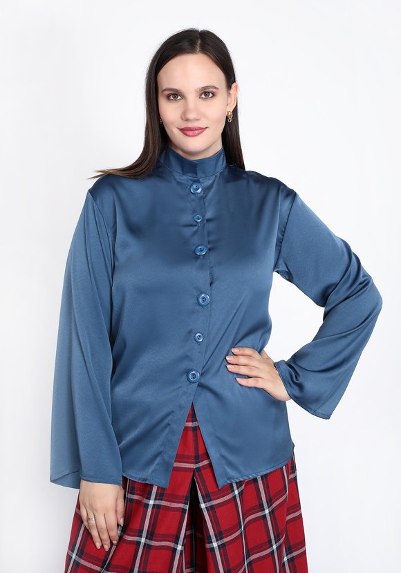 Рубашка с декоративными пуговицами шир.  580, рис. 9