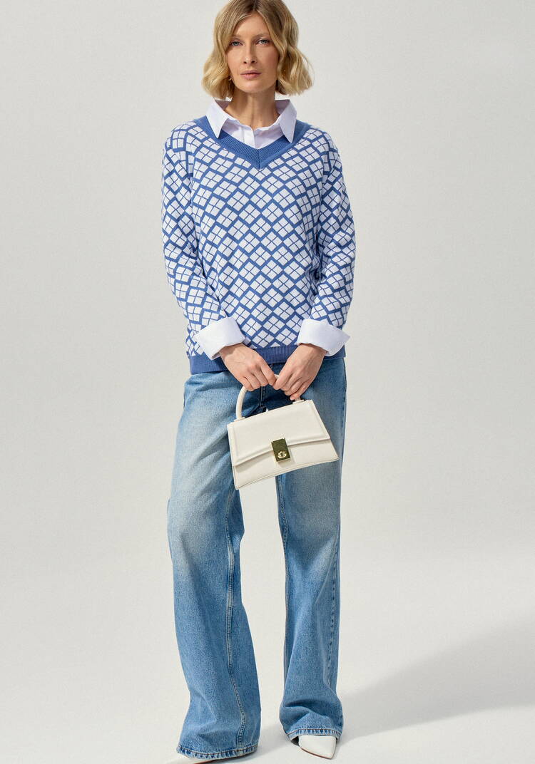 Джемпер женский с V-образным вырезом шир.  750, рис. 7