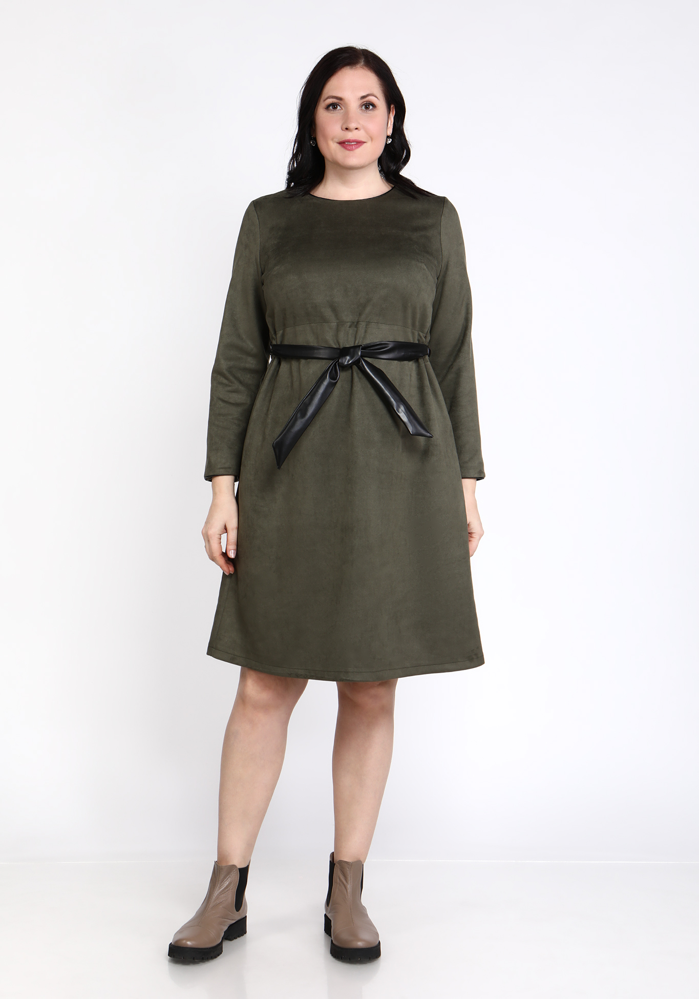 

Платье с кулиской из эко-замши, Зеленый