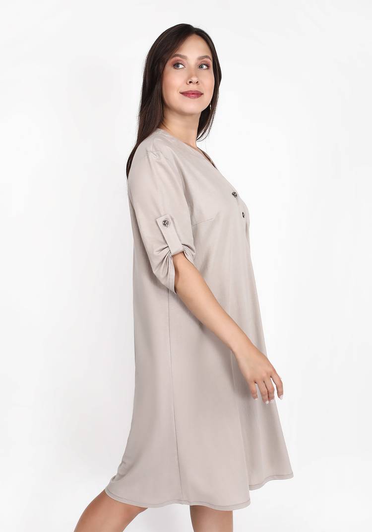 Платье-рубашка на пуговицах однотонное шир.  750, рис. 2