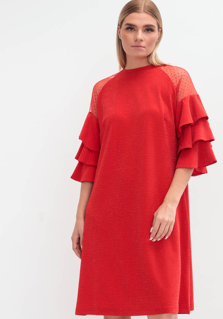 Платье с рукавом волан шир.  750, рис. 6