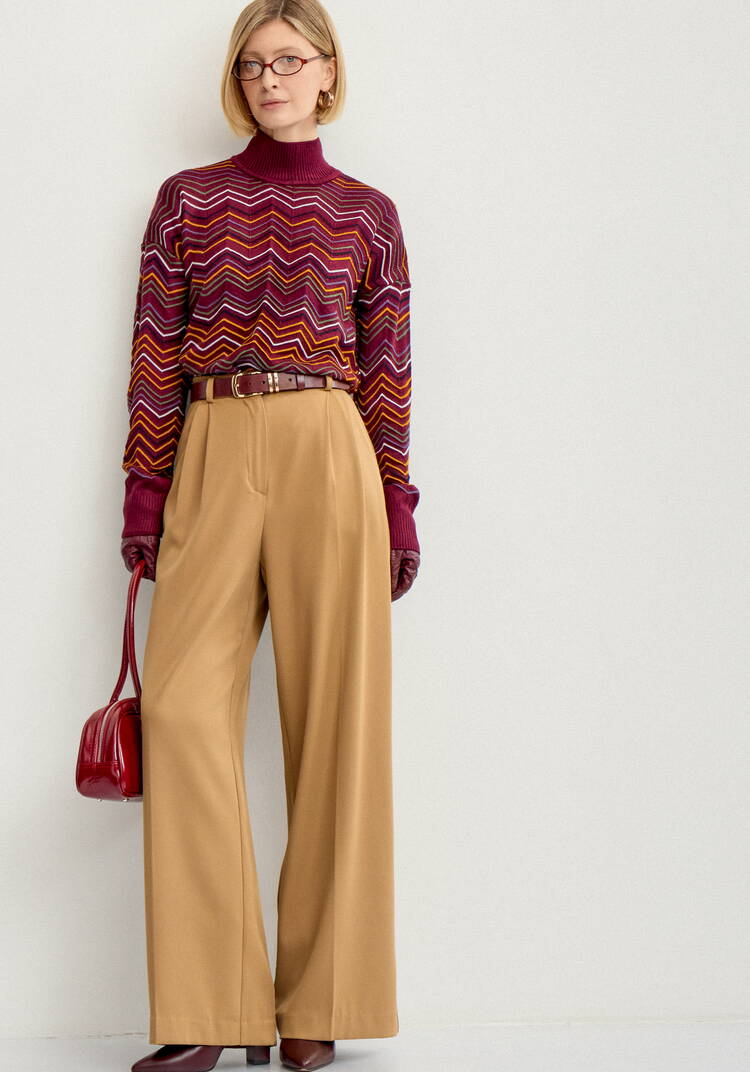 Свитер с высоким горлом и принтом зигзаг шир.  750, рис. 36