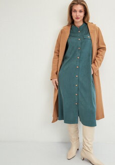 Платье-рубашка с плиссированной спинкой