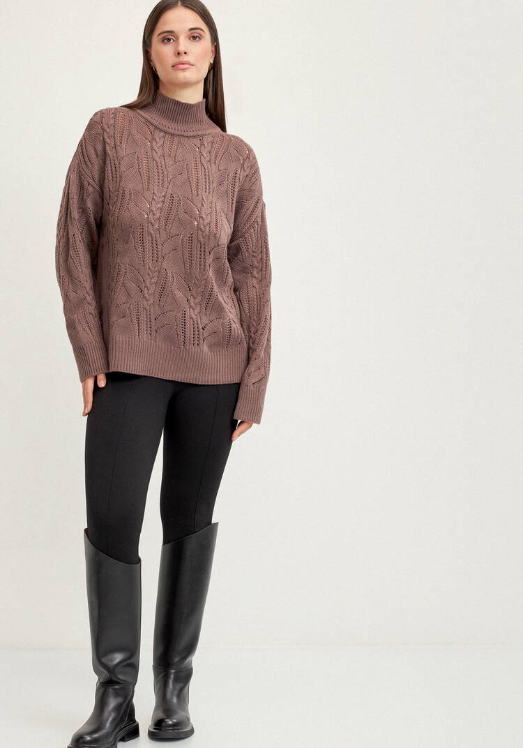 Джемпер с ажурными косами шир.  750, рис. 10