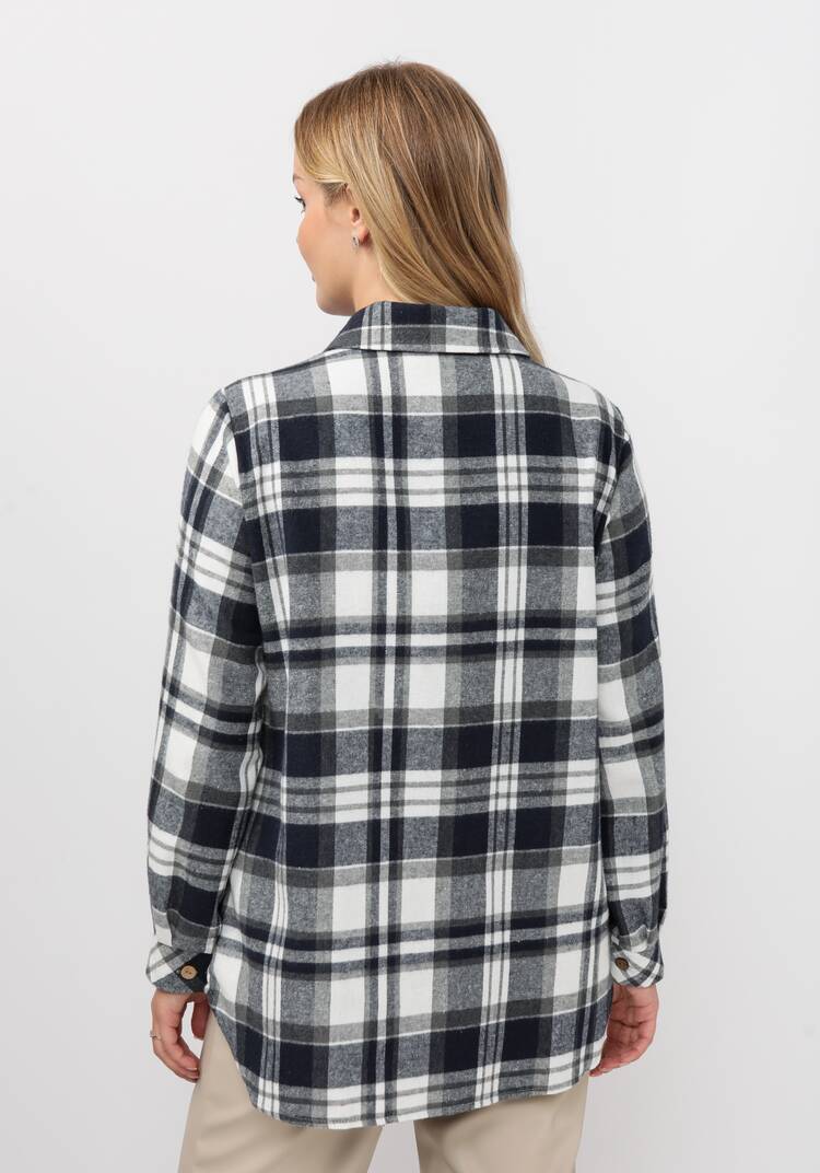 Рубашка в клетку с вышивкой и карманами шир.  750, рис. 11