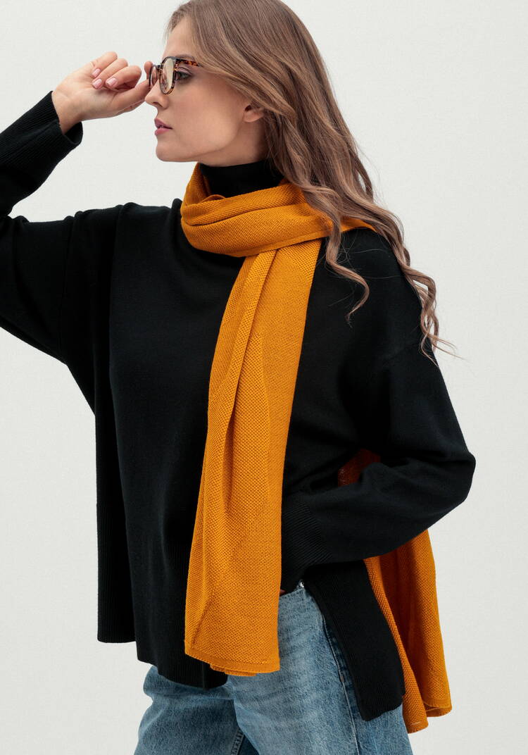 Палантин с нежным фактурным рисунком шир.  750, рис. 19