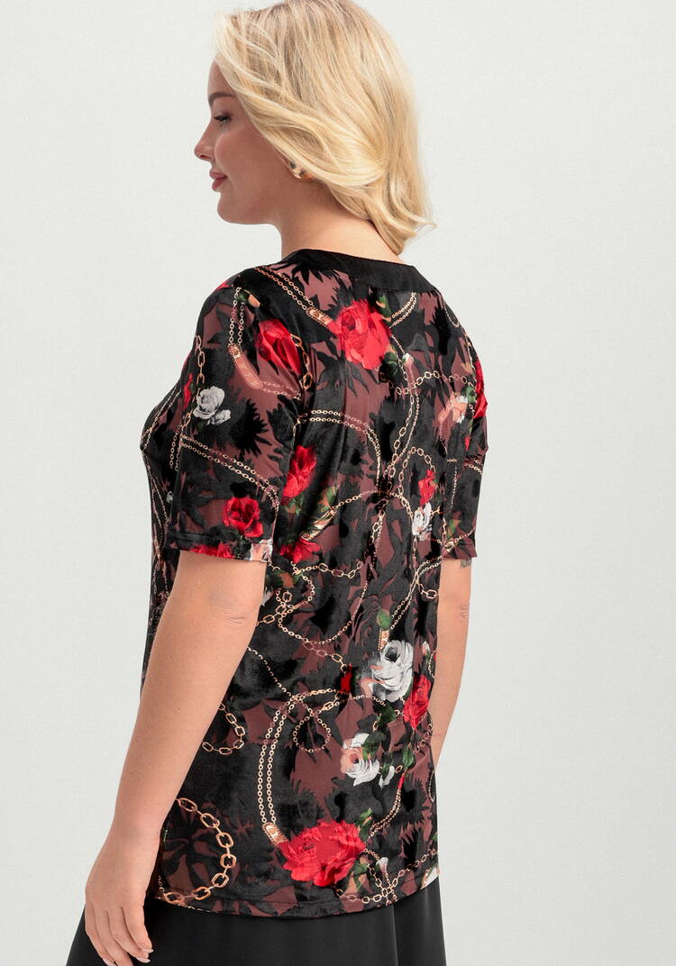 Блуза из бархата с цветочным рисунком шир.  750, рис. 11