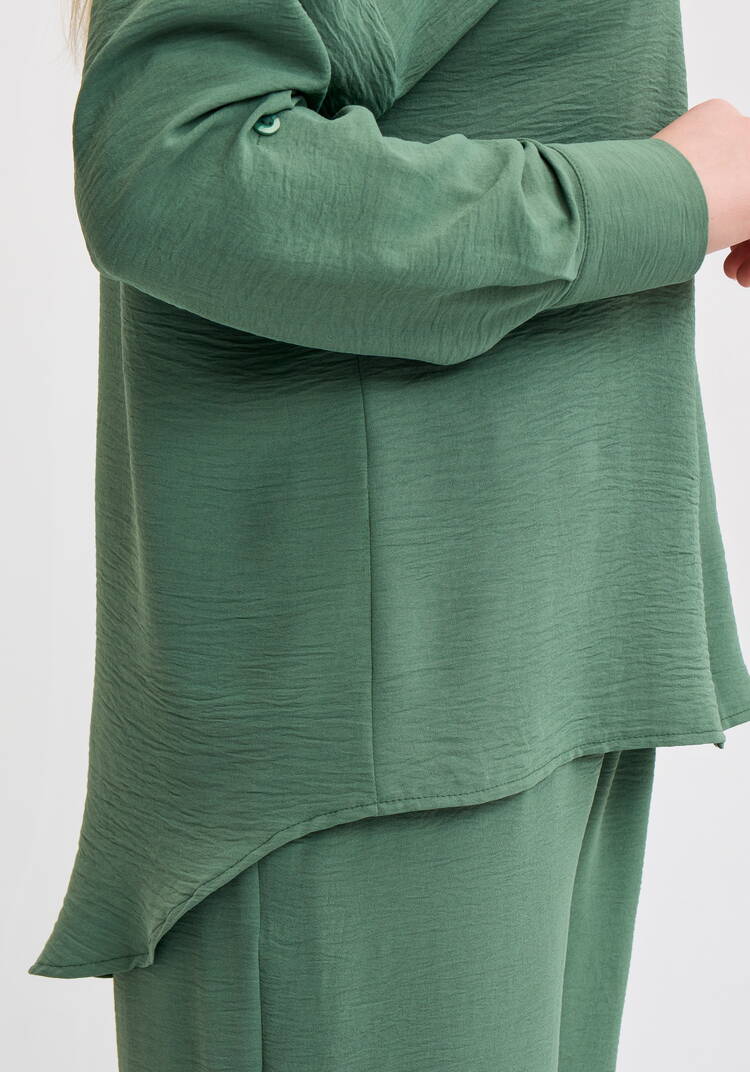 Рубашка свободного кроя с ассиметричным низом шир.  750, рис. 12